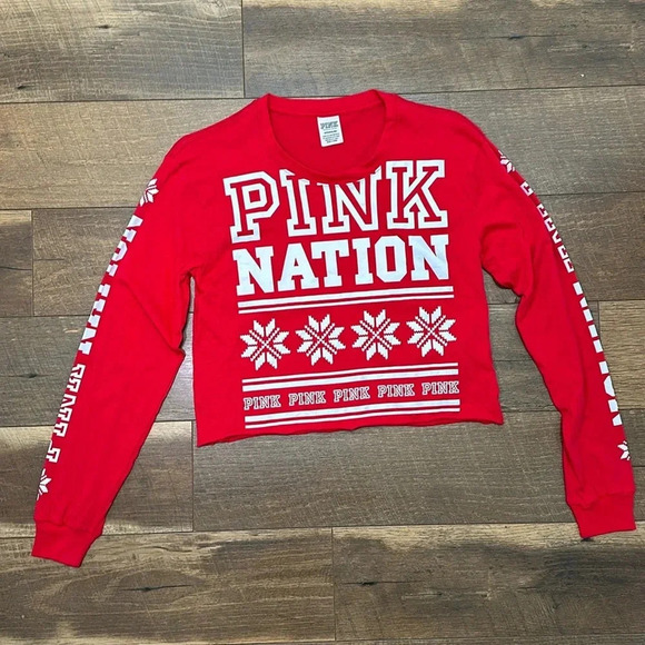PINK Victoria's Secret Tops - Women’s Victoria’s Secret PINK Cropped Long Sleeve